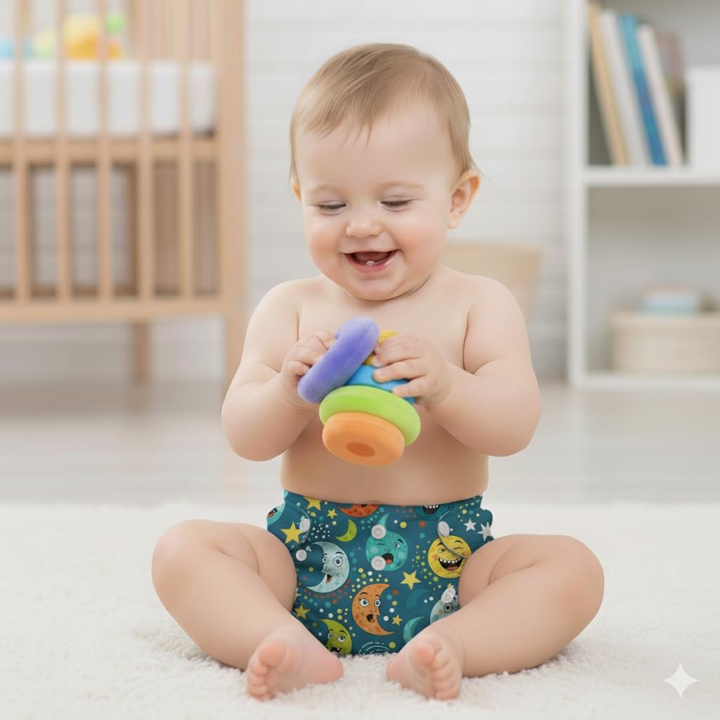 tokomamy reusable cloth diaper for newborn babies 0–3 years (5–18kg) | leakproof washable adjustable pocket cover liner with 5 layer insert pad | rash free, (pack of 5 diaper + 5 insert pad) free size tokomamy reusable cloth diaper for newborn babies 0–3 years (5–18kg) | leakproof washable adjustable pocket cover liner with 5 layer insert pad | rash free, (pack of 5 diaper + 5 insert pad) free size